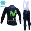 Maillot Cyclisme Hiver + Collant à Bretelles 2017 Movistar Team Femme N001